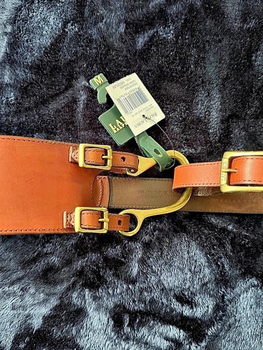 Lauren Ralph Lauren Wide Belt Leather in Brown Size Medium NWT